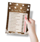 He Said She Said - Bridal Shower Game, Rustic Barn (50 Cards) - Stylish printed party stationery for events and celebrations.