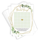 Bridal Gift Bingo - Bridal Shower Game, Gold Greenery (50 Cards) - Stylish printed party stationery for events and celebrations.