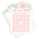 Baby Shower Bingo - Baby Shower Game, Pink Floral (50 Cards) - Stylish printed party stationery for events and celebrations.