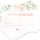 Advice For The Bride and Groom - Bridal Shower Game, Pink Floral (50 Cards) - Stylish printed party stationery for events and celebrations.