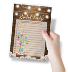 Wedding Emoji Trivia -  Bridal Shower Game, Rustic Barn (50 Cards) - Stylish printed party stationery for events and celebrations.