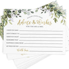 Advice For The Bride and Groom - Bridal Shower Game, Eucalyptus (50 Cards) - Stylish printed party stationery for events and celebrations.