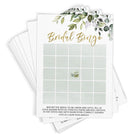 Bridal Gift Bingo - Bridal Shower Game, Eucalyptus (50 Cards) - Stylish printed party stationery for events and celebrations.