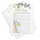 Wedding Emoji Trivia -  Bridal Shower Game, Eucalyptus (50 Cards) - Stylish printed party stationery for events and celebrations.