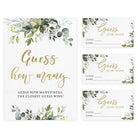 Guess How Many Candy Jar Guessing Game, Eucalyptus (50 Cards and Sign) - Stylish printed party stationery for events and celebrations.
