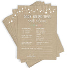 Baby Predictions and Advice - Baby Shower Game for Mommy to Be, Rustic Kraft (50 Cards) - Stylish printed party stationery for events and celebrations.