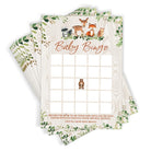 Baby Bingo - Woodland Baby Shower Game, Forest Animals (50 Cards) - Stylish printed party stationery for events and celebrations.