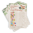 Children's Book Emoji Trivia - Woodland Baby Shower Game, Forest Animals (50 Cards) - Stylish printed party stationery for events and celebrations.
