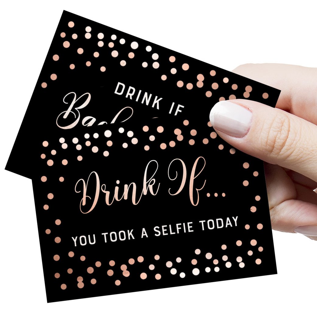 Drink If Cards - Bachelorette Party Drinking Game for Girls Night Out, Set of 26 - Stylish printed party stationery for events and celebrations.