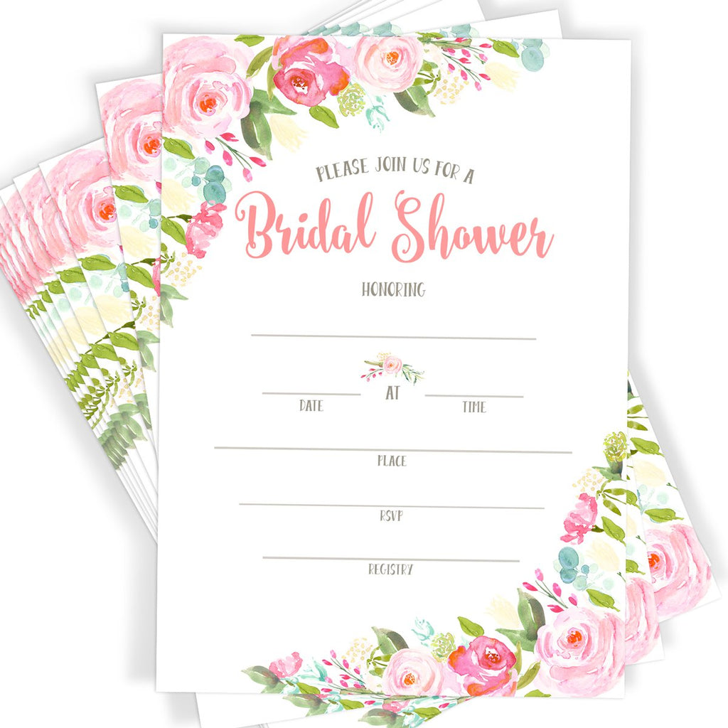 Floral Bridal Shower Invitations 