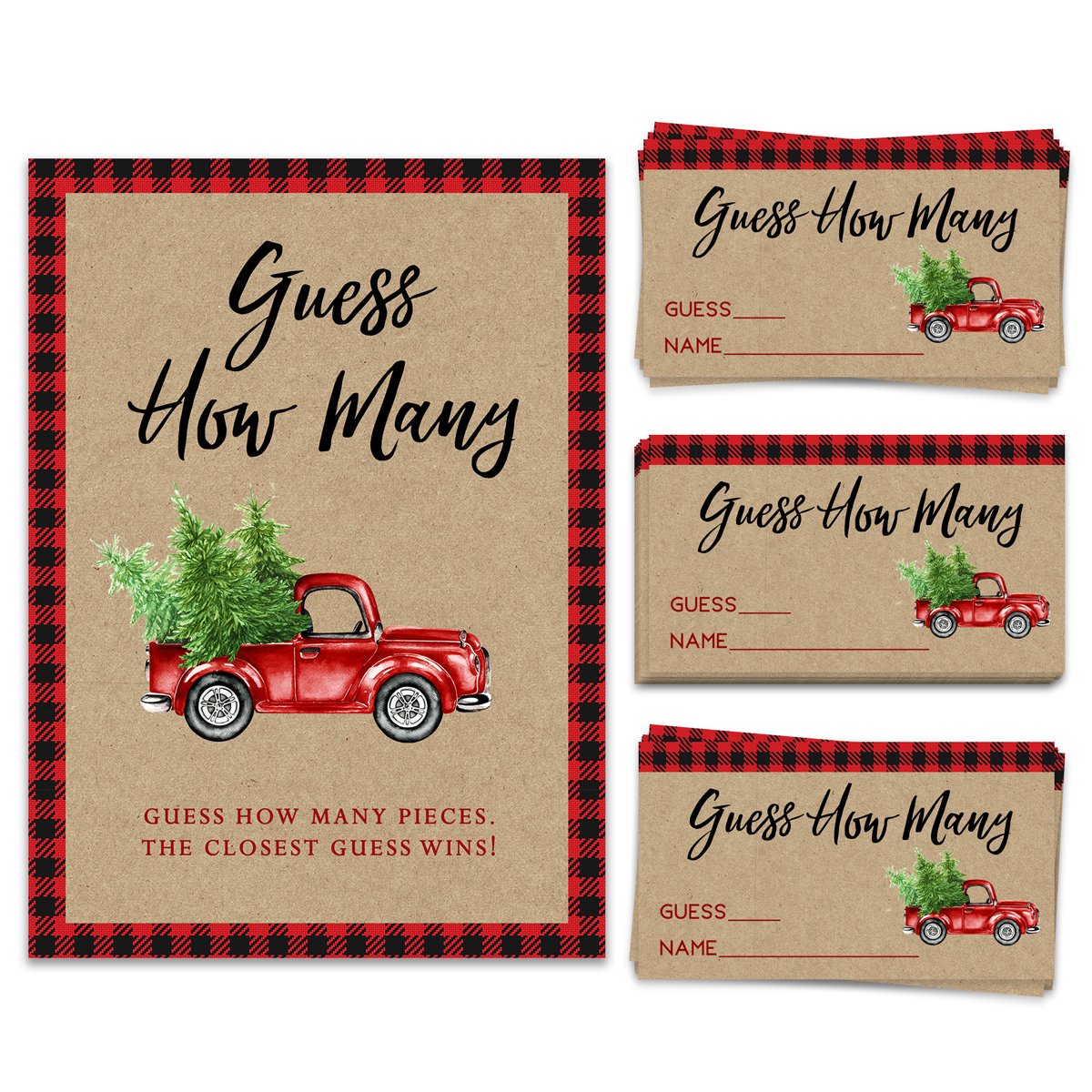 Christmas Candy Jar Guessing Game, Holiday Guess How Many, (50 Cards a – Printed Party christmas-candy-jar-guessing-game-holiday-guess-how-many-50-cards-a-printed-party