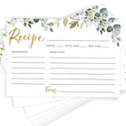 Recipe Cards - Set of 50, Eucalpytus - Stylish printed party stationery for events and celebrations.