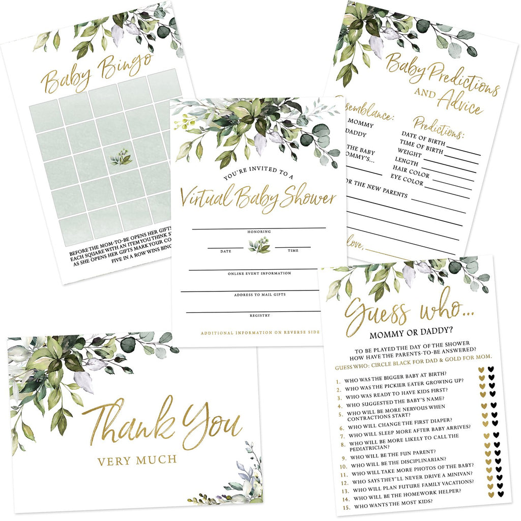 Eucalyptus Virtual Baby Shower by Mail 