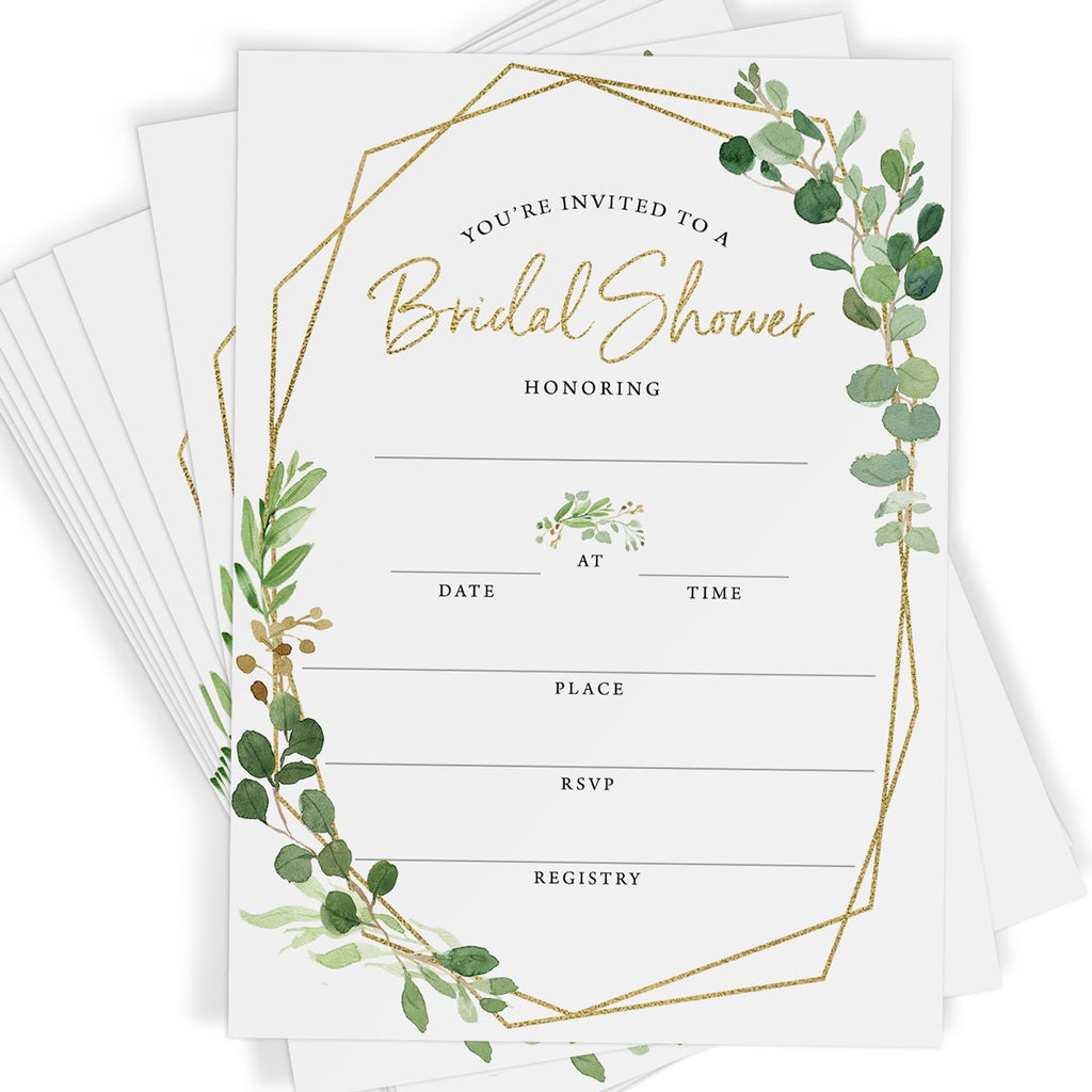 Greenery Bridal Shower Invitations 