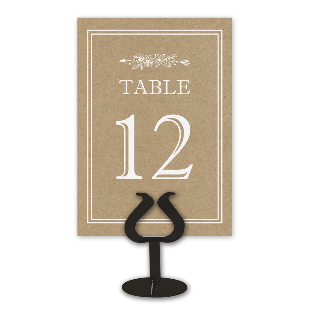 Table Card Numbers 1-25 for Receptions, Parties, and Events, Double-Sided, Kraft - Stylish printed party stationery for events and celebrations.