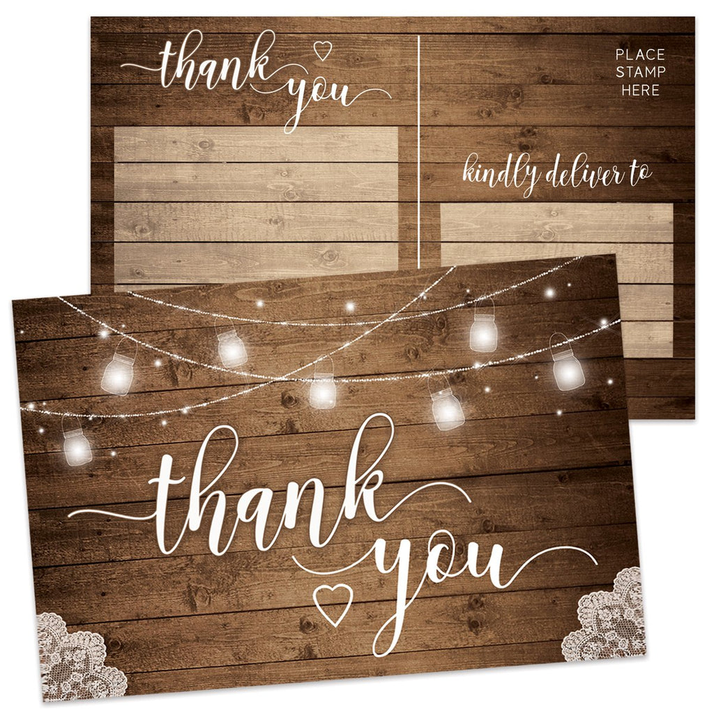 Rustic Thank You Cards 