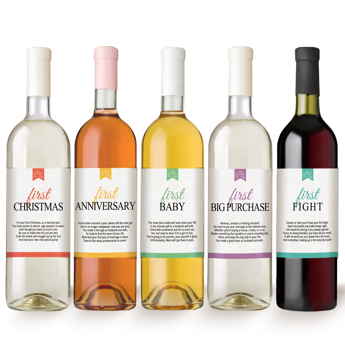 Marriage Milestones Wedding Gift - Waterproof Wine Bottle Labels