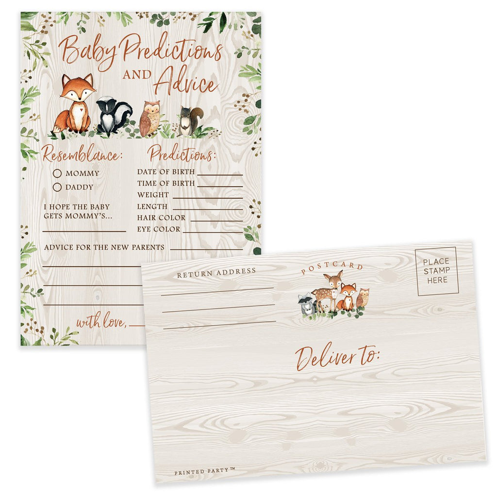 Woodland Animals Virtual Baby Shower by Mail 