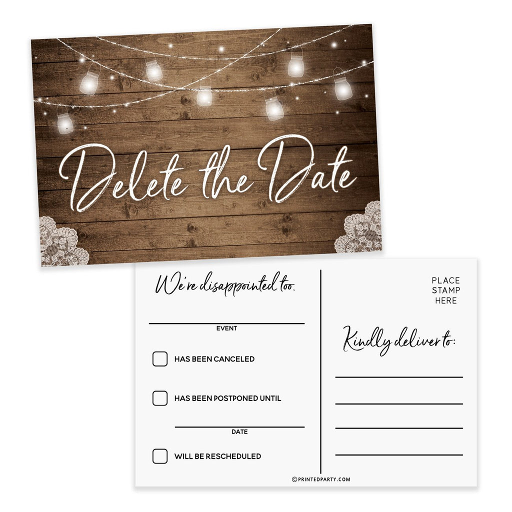 Rustic Change the Date Cards 