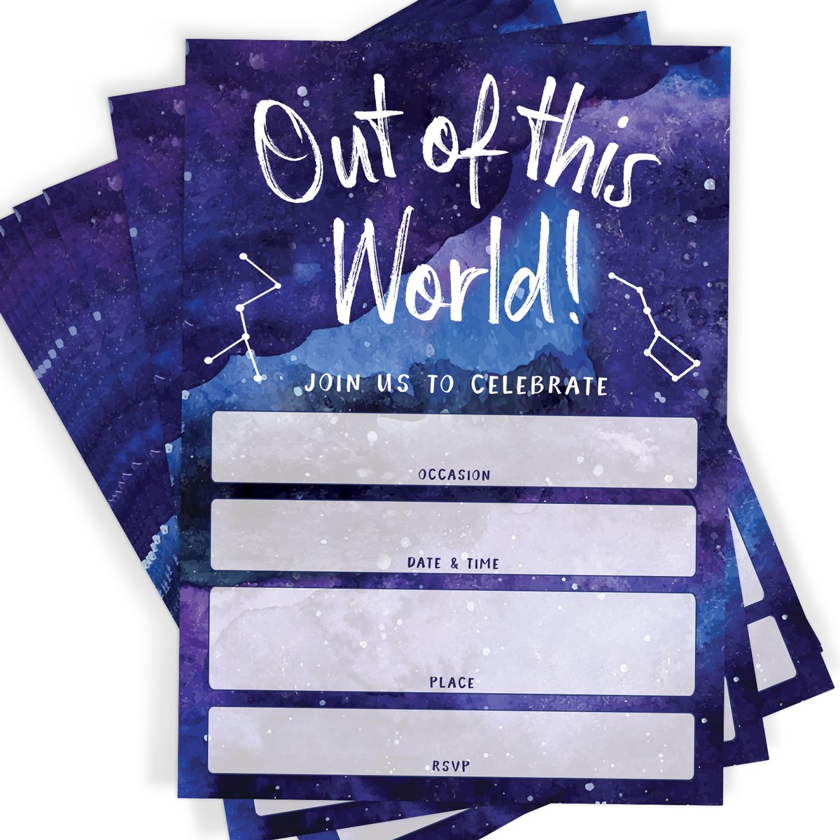 space-galaxy-party-kids-birthday-invitations-and-envelopes-set-of-2-printed-party for Free Printable Galaxy Birthday Invitations Space Galaxy Party - Kids Birthday Invitations and Envelopes (Set of 2 – Printed Party for Free Printable Galaxy Birthday Invitations